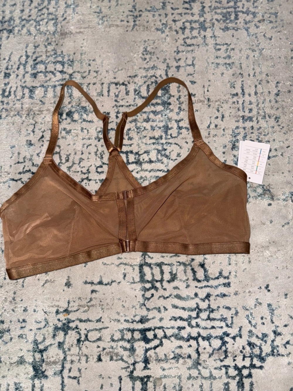 Auden Sheer Mesh Bralette in Brown